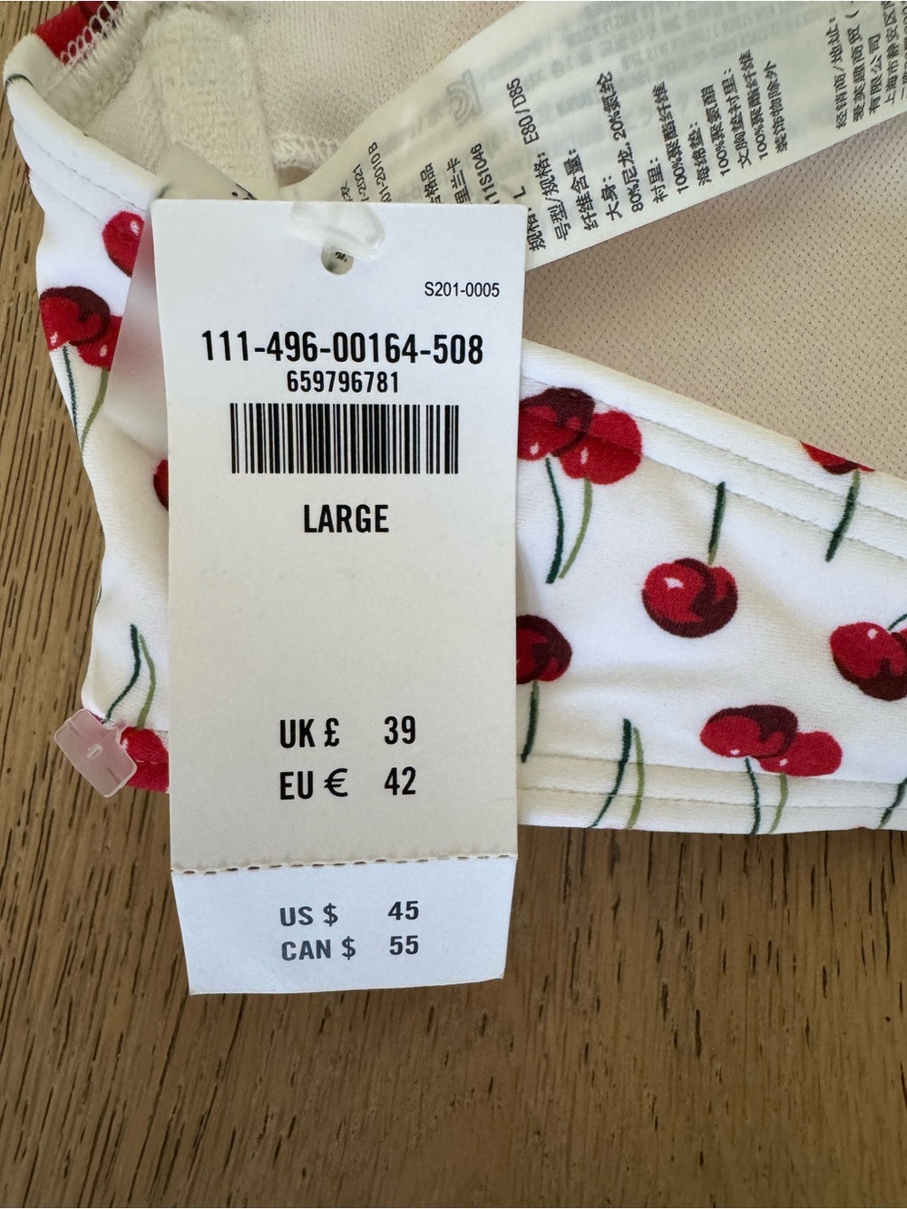 NWT Abercrombie and Fitch White Cherry Bikini Top - Picture 4 of 4